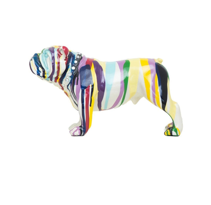 Graffiti Bulldog Standing with Collar - 10" long