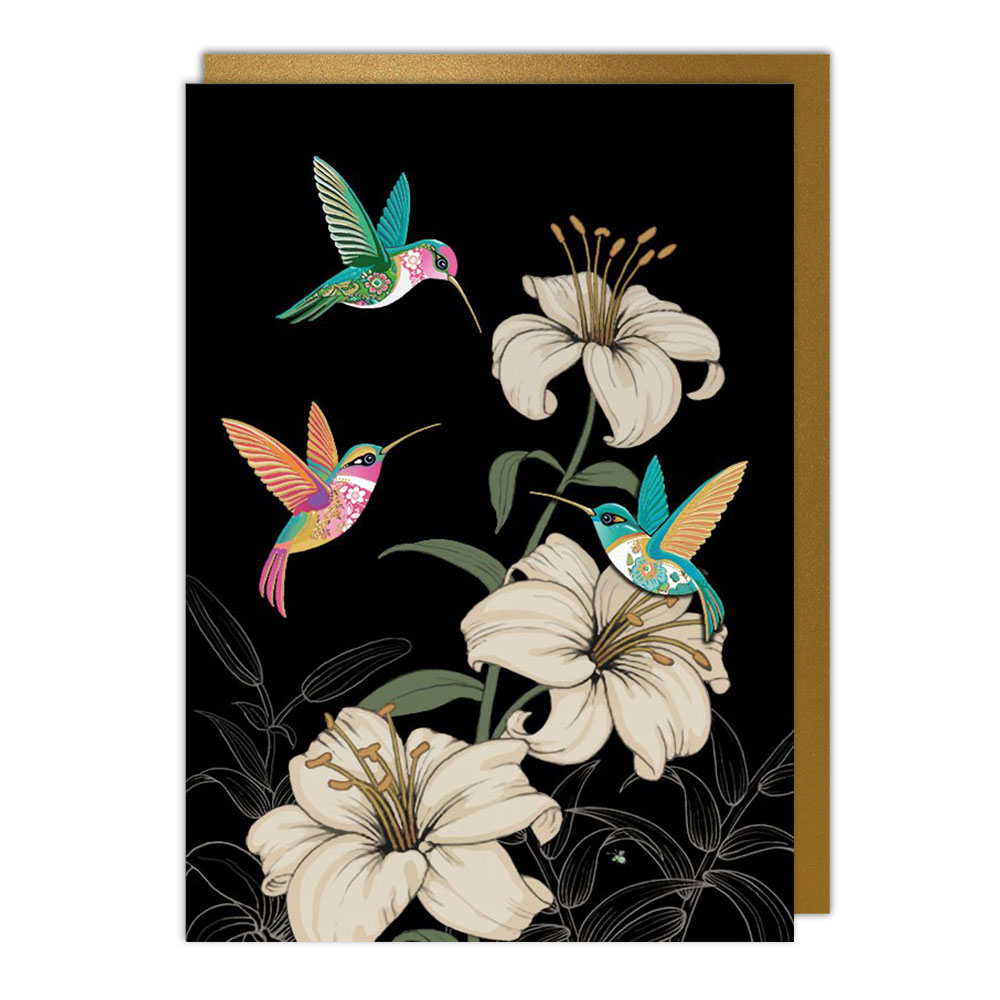 Hummingbirds Blank Greeting Card