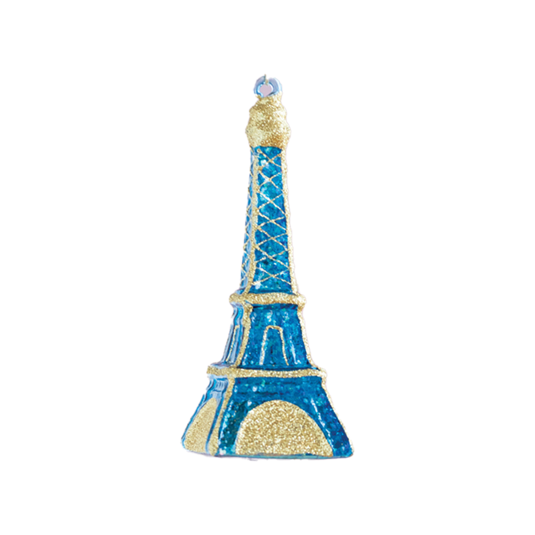 Rainbow Eiffel Tower Ornament - Blue