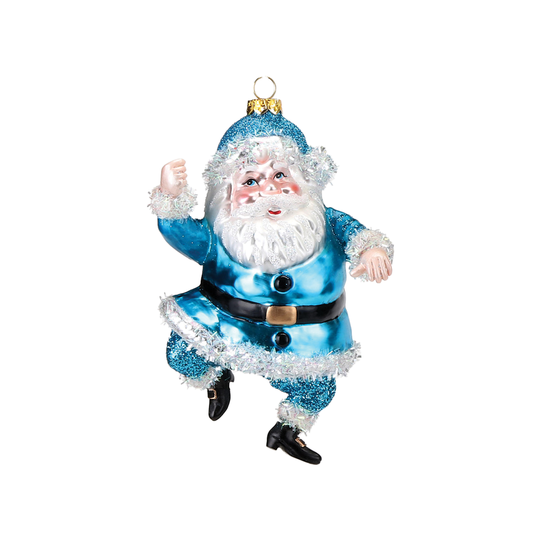 Bright Santa Ornament - Blue