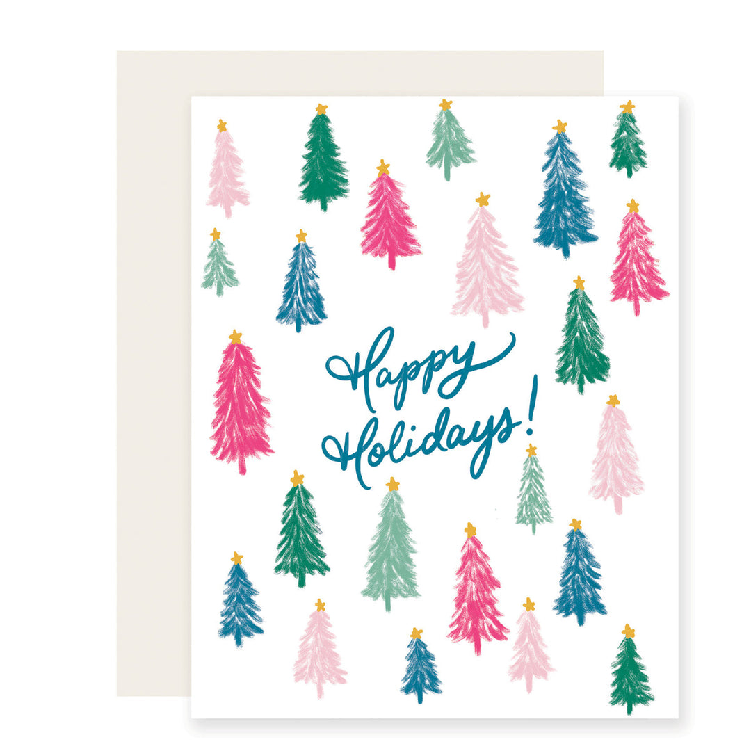 Bright Trees Holiday Greeting Card