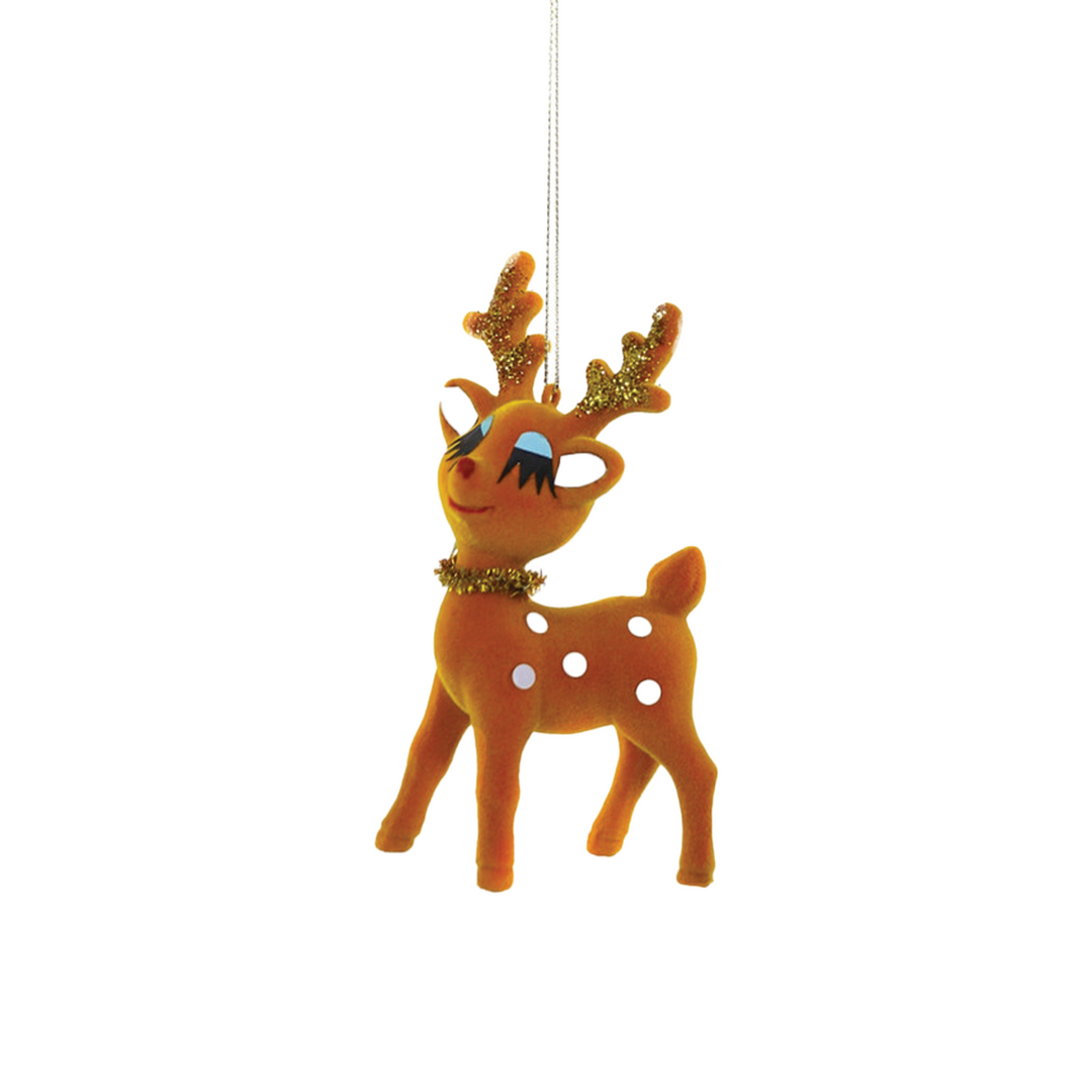 Cheerful Deer Ornament - Brown
