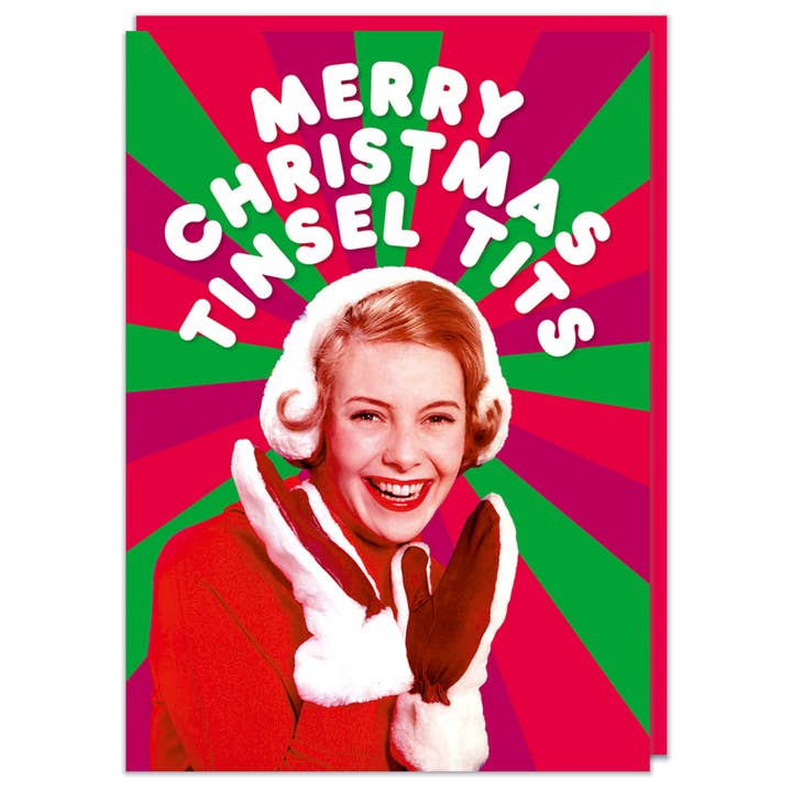 Merry Christmas Tinsel Tits Holiday Card