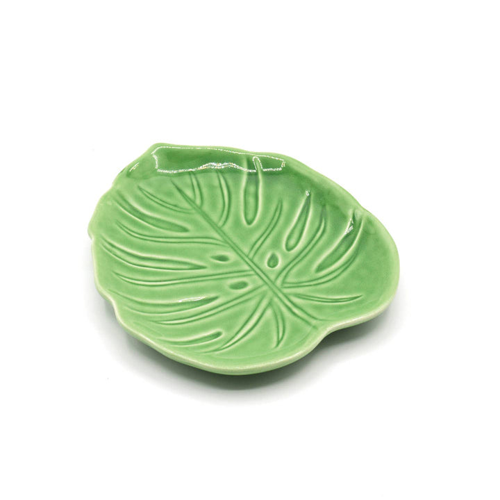 Palm Leaf Ceramic Dish