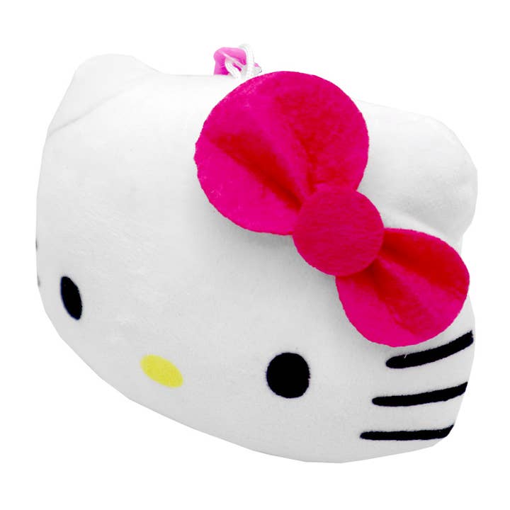 Hello Kitty Plush Head Bag With Hot Pink Ribbon