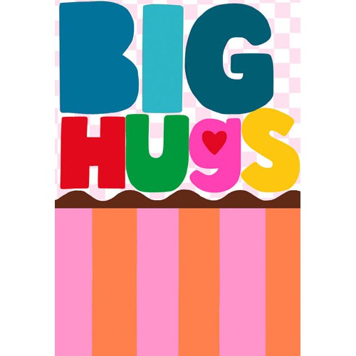Color Blocks Big Hug Greeting Card
