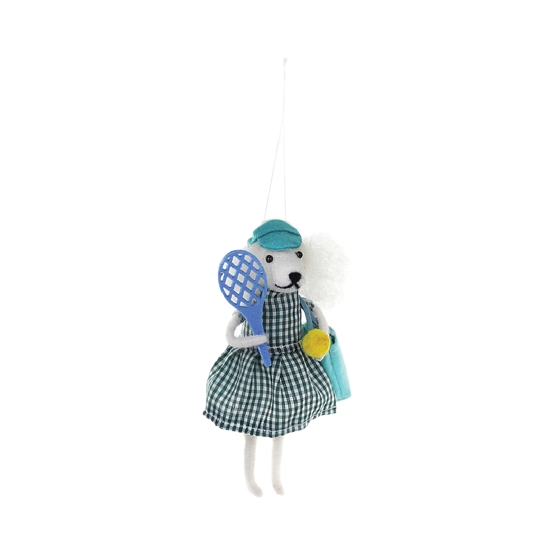 Tennis Player Ornament - Checkered Outfit