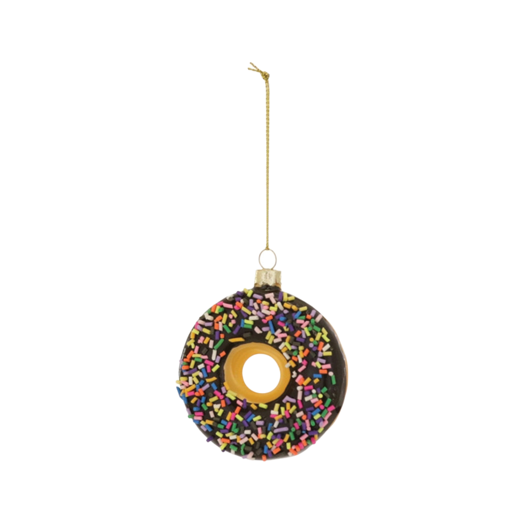 Sprinkled Donut Ornament - Chocolate Frosting