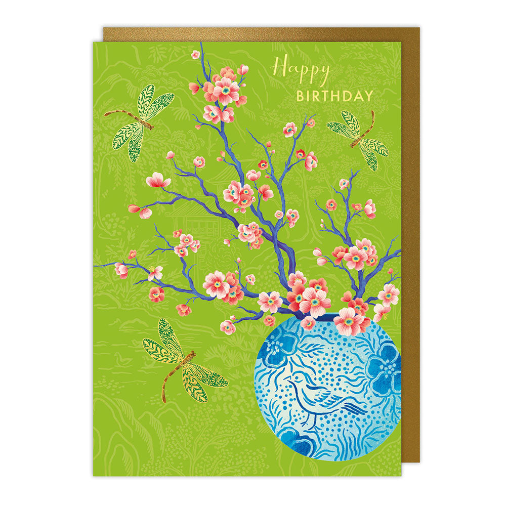 Vase Flowers Birthday Card