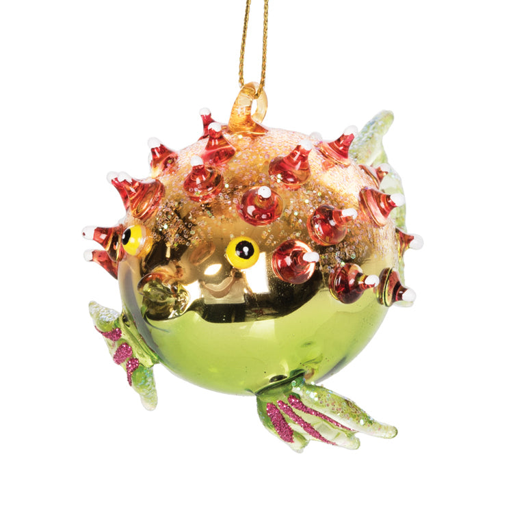 Blown Glass Blow Fish Ornament