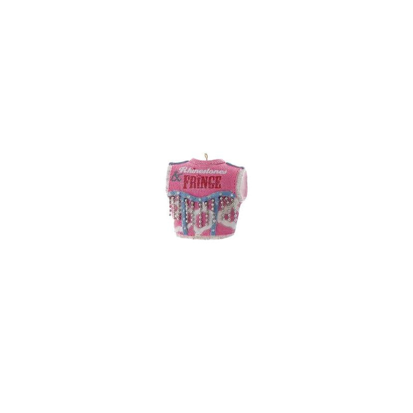 Cowboy Vest Ornament - Pink