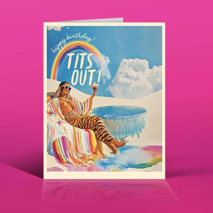 Tiger Rainbow Girl Birthday Card