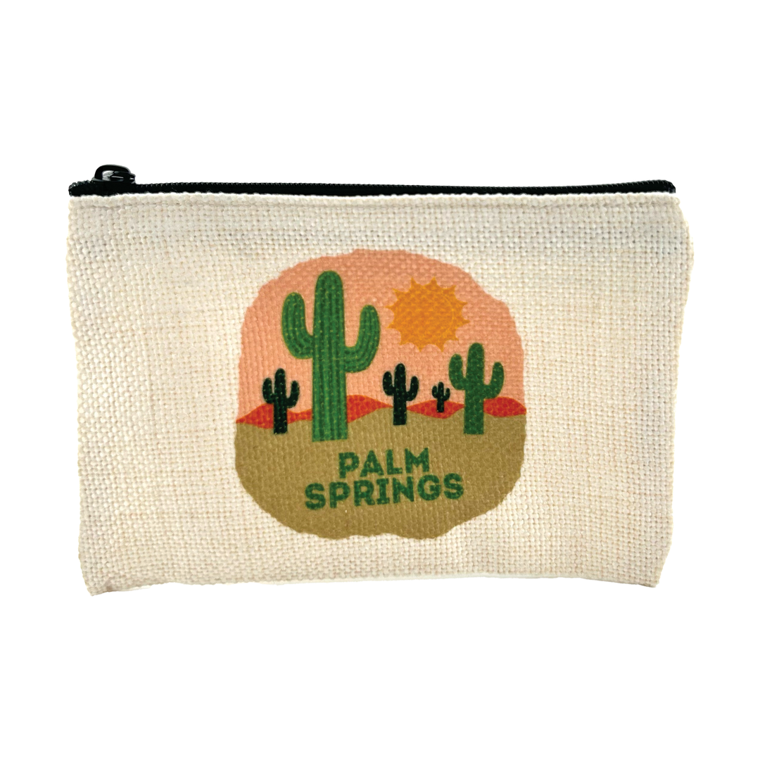 Desert Landscape Palm Springs Mini Zipper Pouch