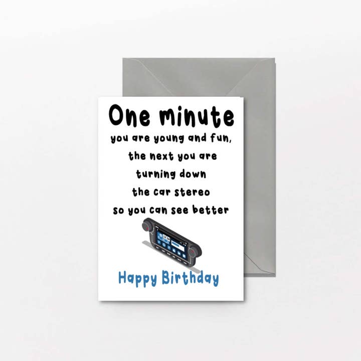 Car Stereo Birthday Card
