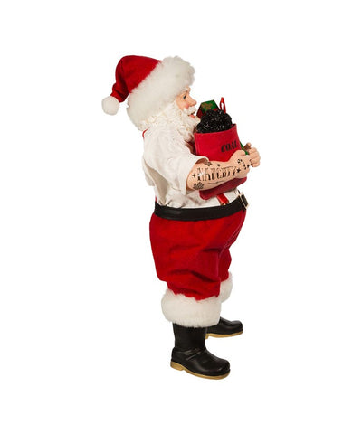 10.5" Fabriche Tattoo Santa With Gift Box