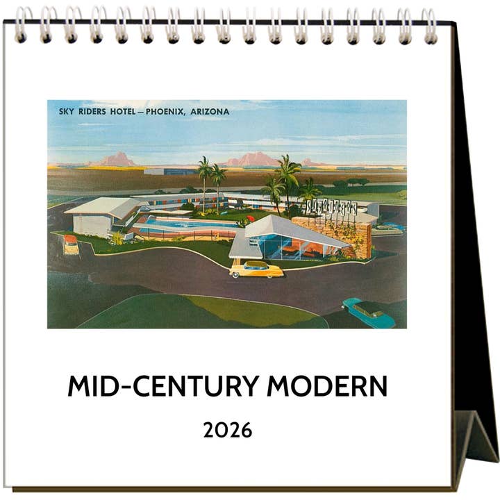 2026 Mid-Century Modern Easel Desk Calendar