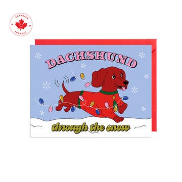 Dachshund Through The Snow Holiday Greeting Card