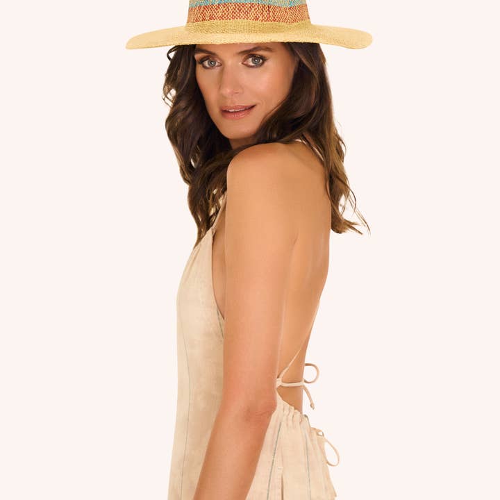 Daphne Natural Hat With Stripe