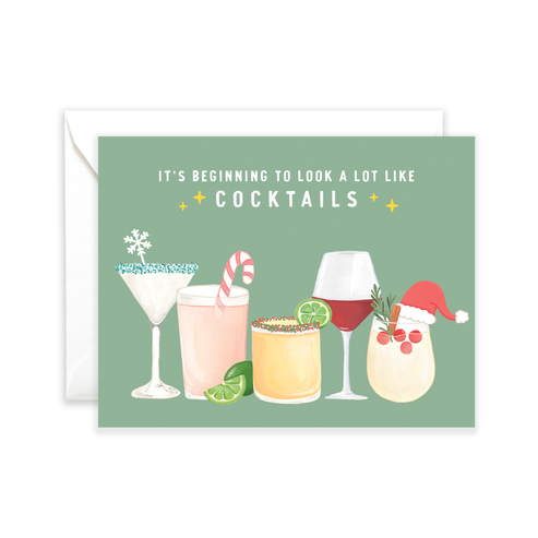 Festive Cocktails Holiday Card