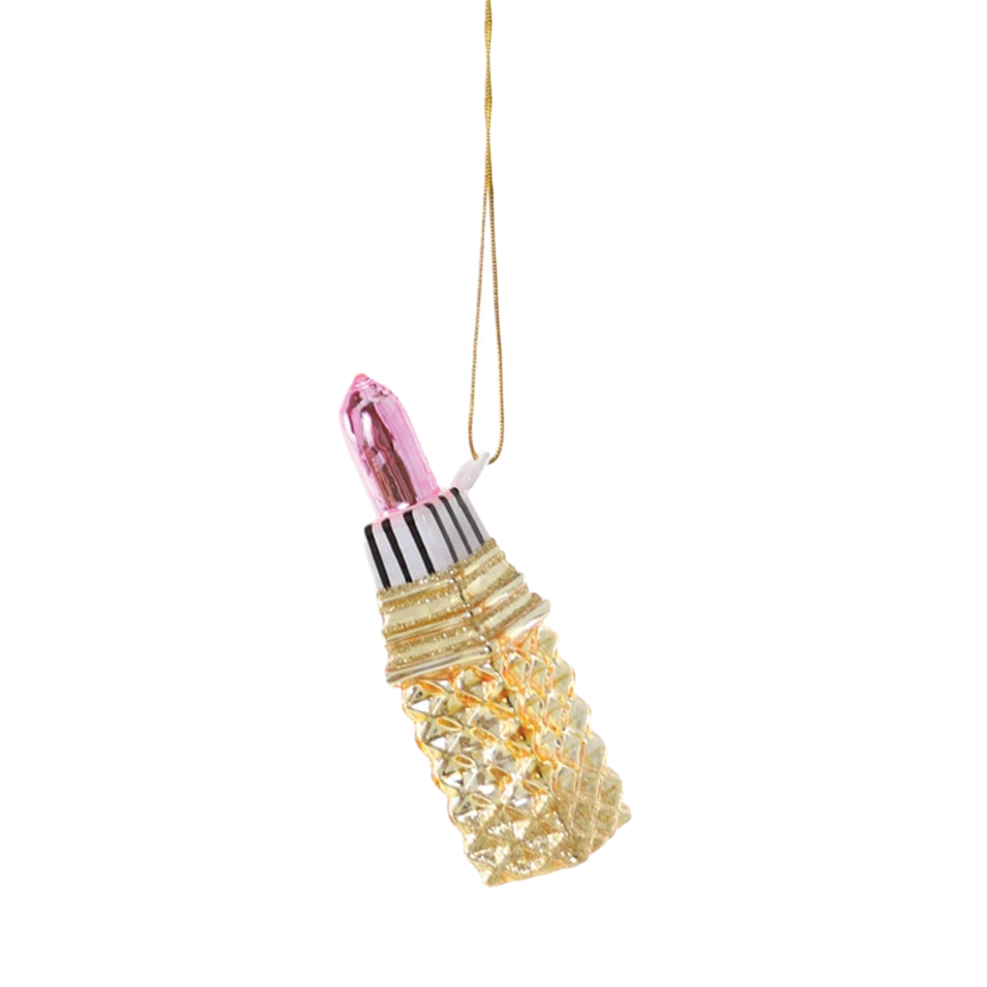 Lipstick Ornament - Light Pink & Gold