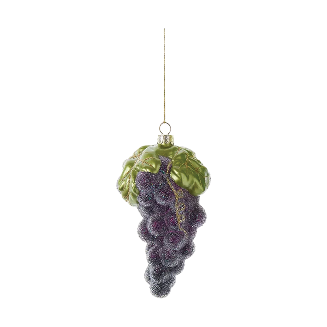 Frosted Grapes Ornament - Purple