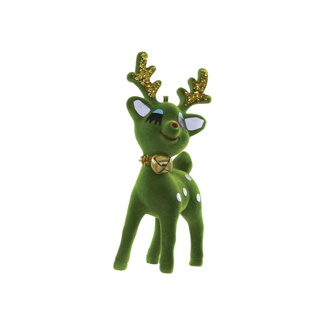 Cheerful Deer Ornament - Green