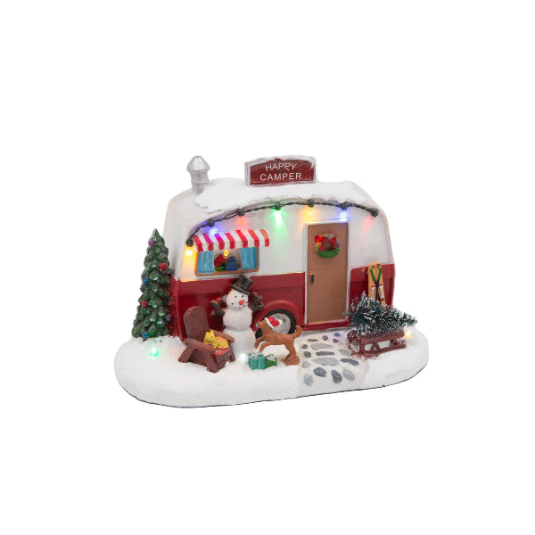 Lighted Holiday Camper Tabletop Piece