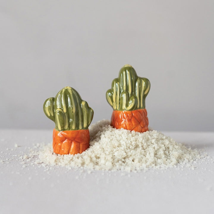 Cactus Ceramic Salt & Pepper Shakers
