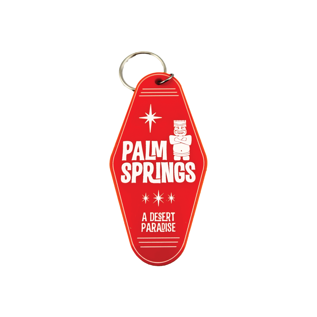 Palm Springs Tiki Time Motel Keychain - Orange