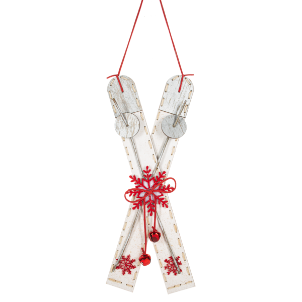 Ski Ornament - White