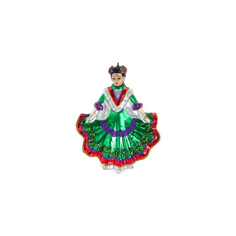 Mexican Dancer Ornament - Green