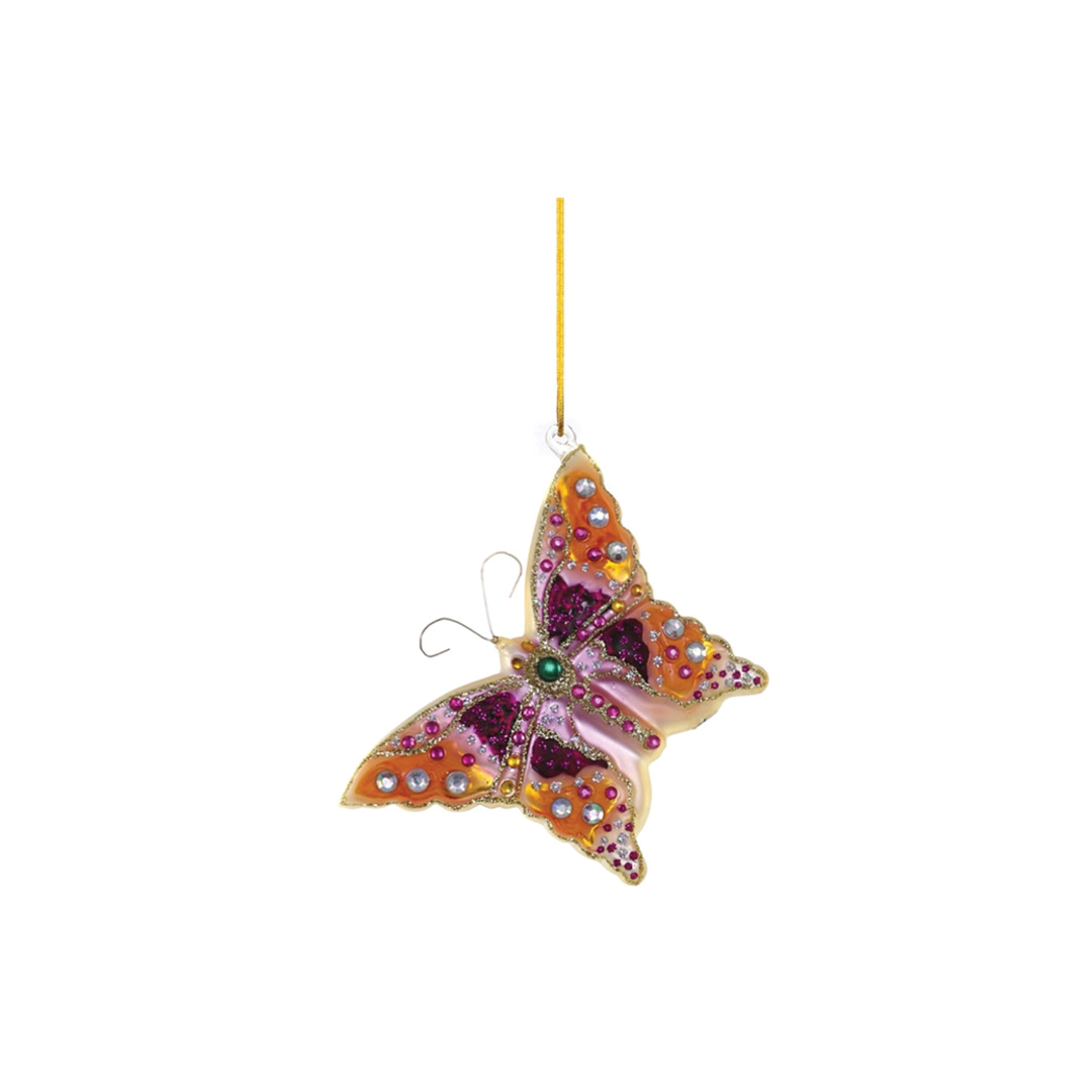 Enchanted Papillion Ornament - Large - Orange