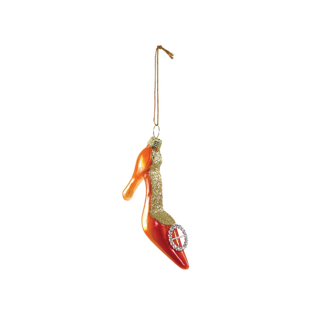 Jeweled Shoe Ornament - Orange