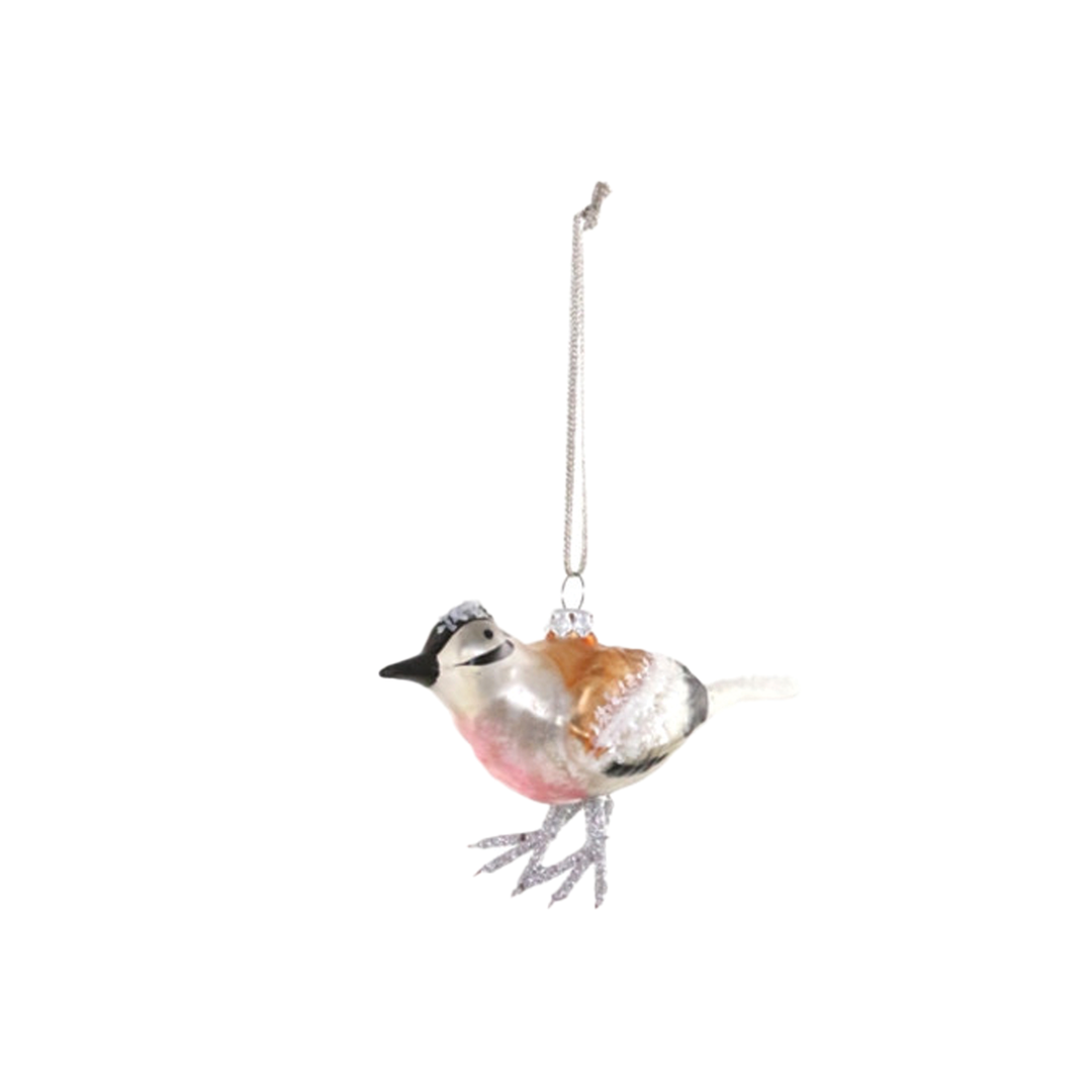 Heirloom Birds Ornament - Pink & Brown