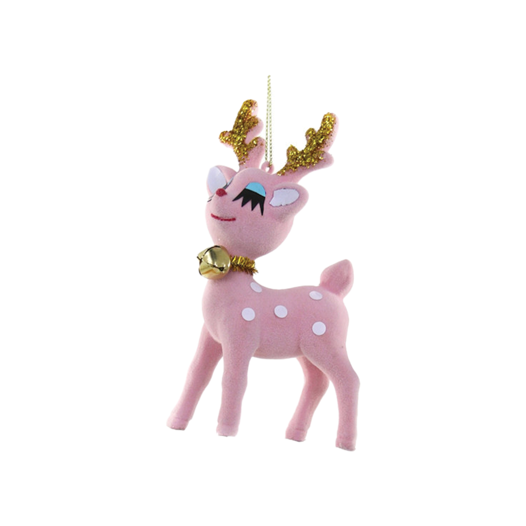 Cheerful Deer Ornament - Pink