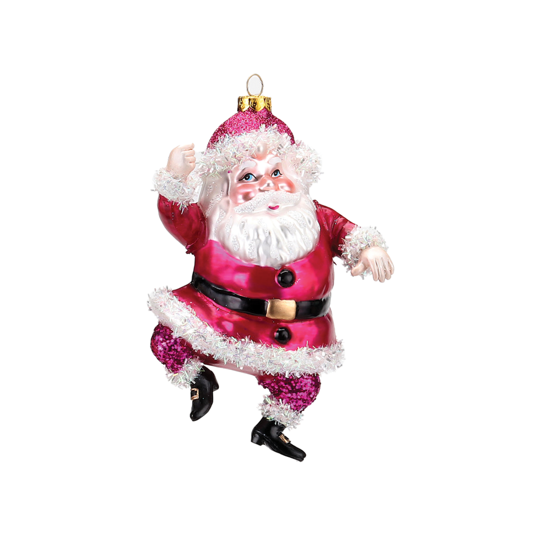 Bright Santa Ornament - Hot Pink