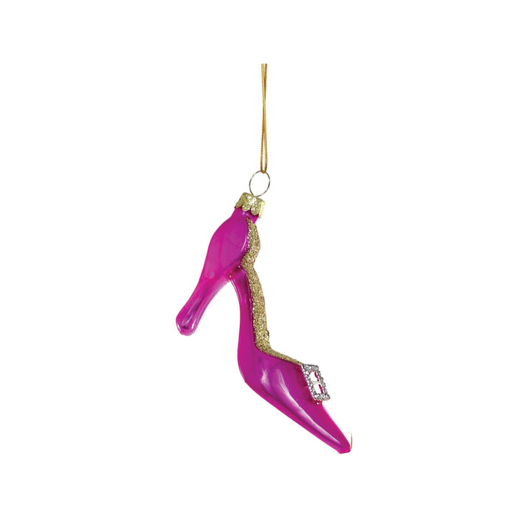 Jeweled Shoe Ornament - Pink