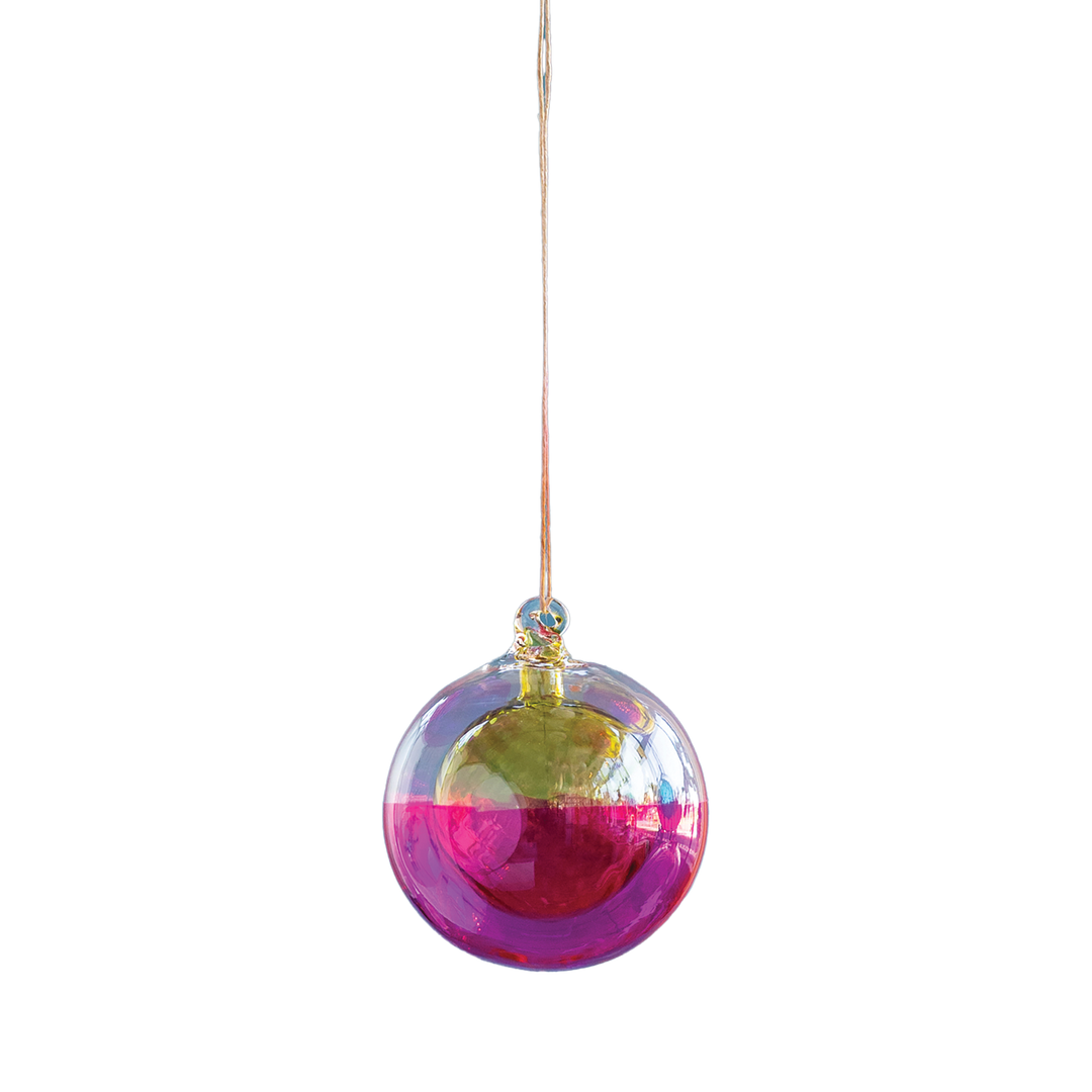 Swirl Ball In A Ball Ornament - Pink & Yellow