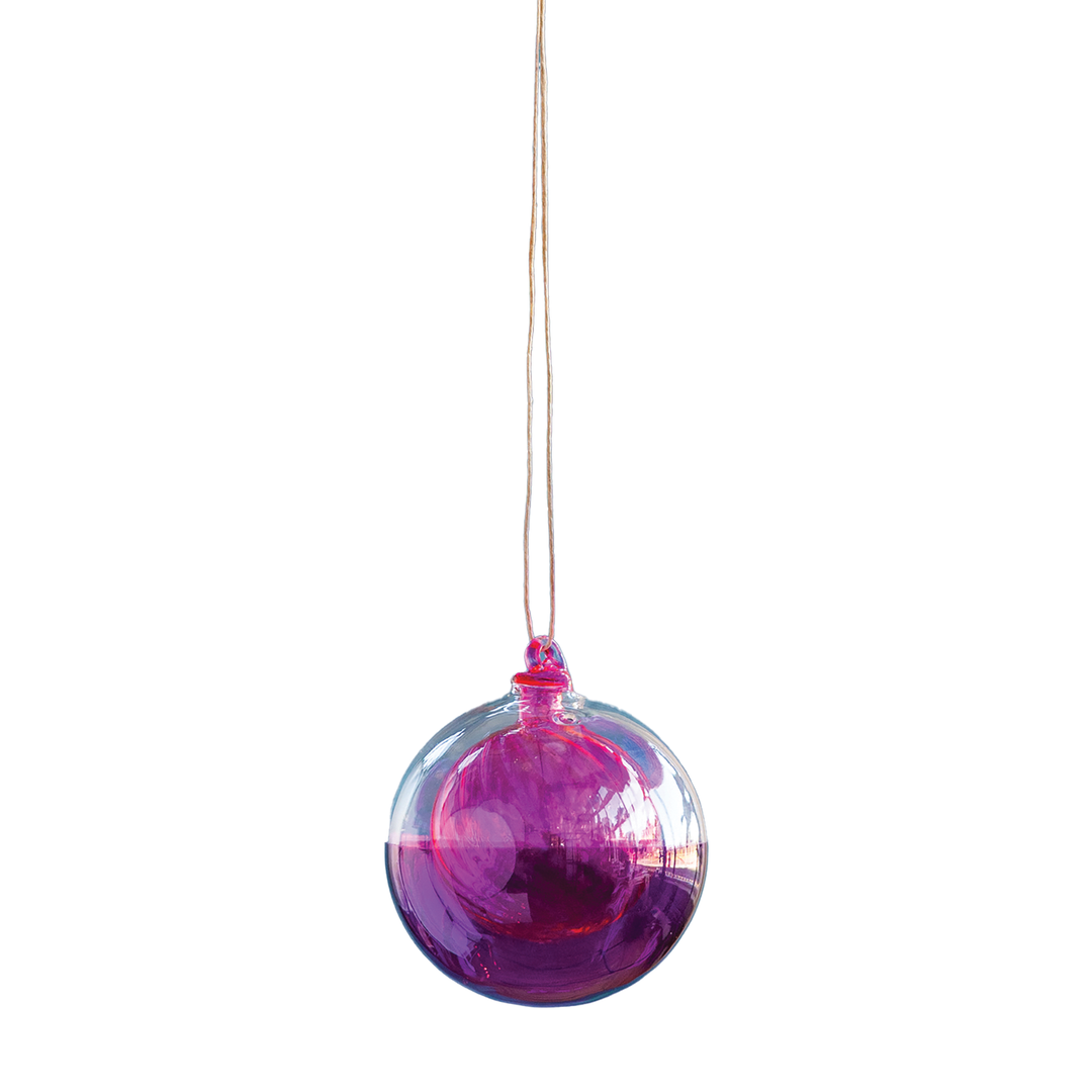 Swirl Ball In A Ball Ornament - Purple & Pink