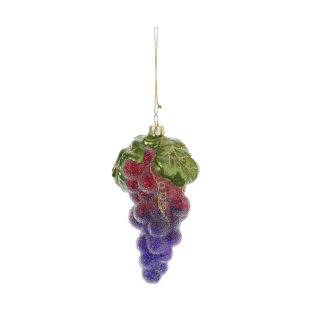 Frosted Grapes Ornament - Purple & Red