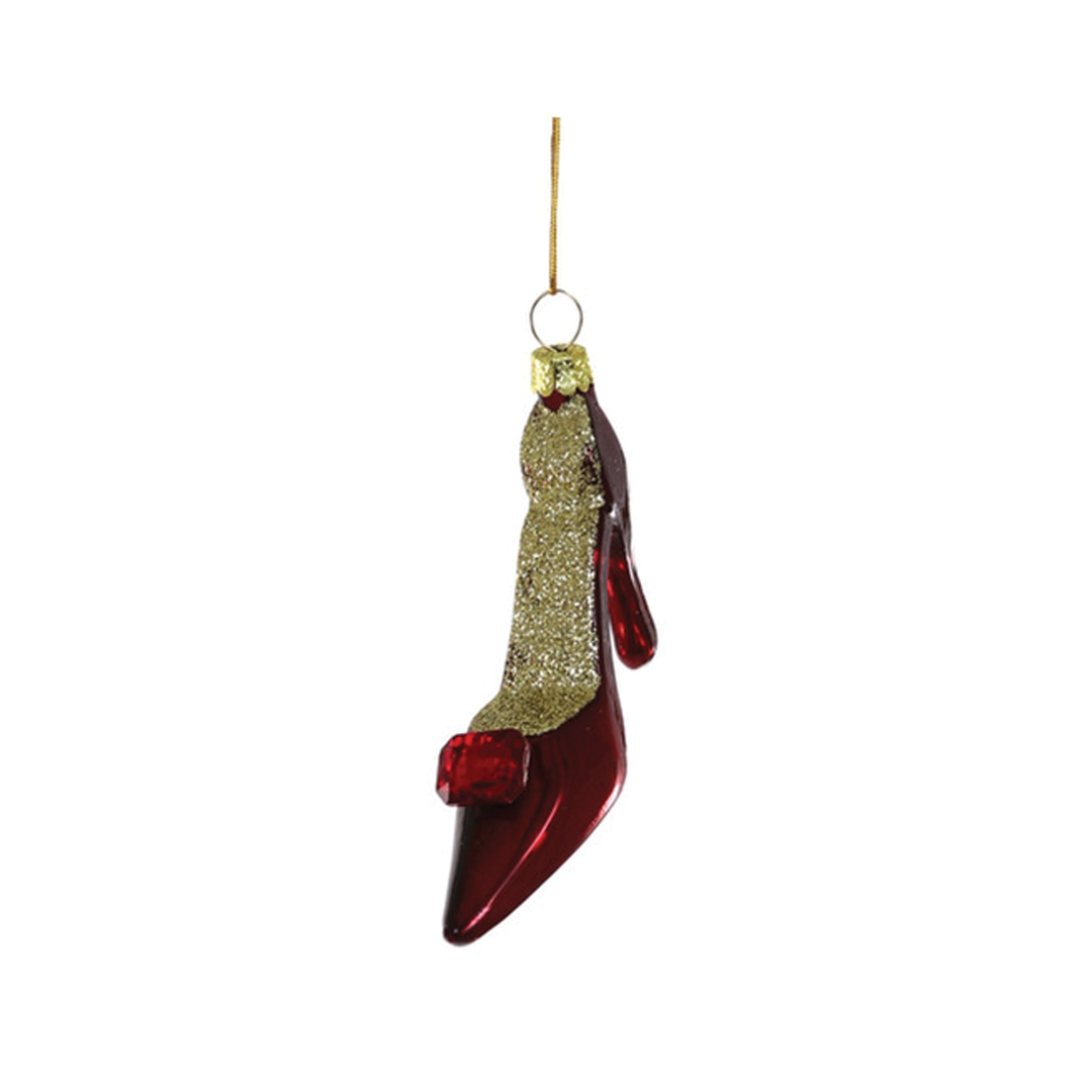 Jeweled Shoe Ornament - Red