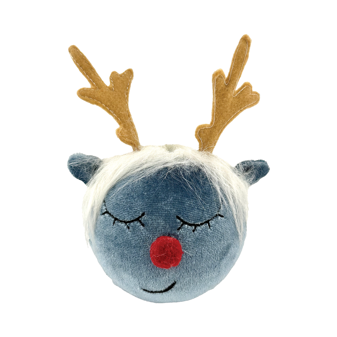 Reindeer Head Ornament - Blue