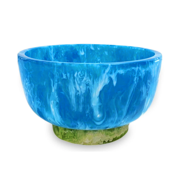 Resin Rio Small Bowl With Base - Blue & Green