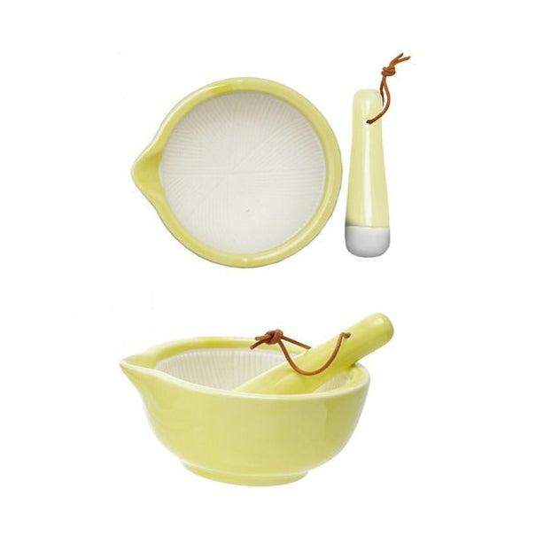 Ceramic Mortar & Pestle - Yellow