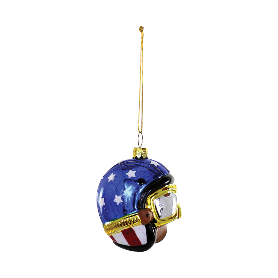 Vintage Motorcycle Helmet Ornament - Stars & Stripes