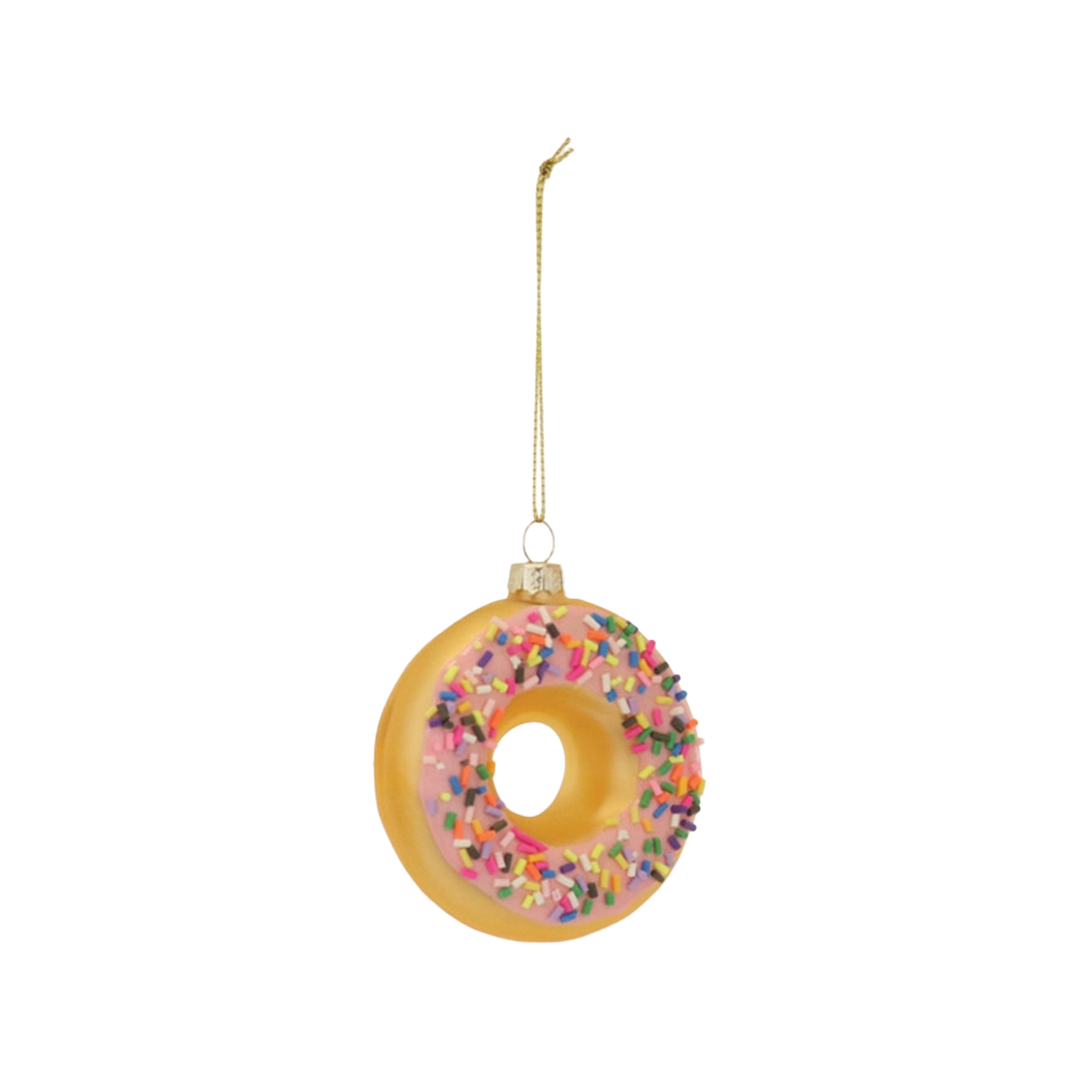 Sprinkled Donut Ornament - Strawberry Frosting