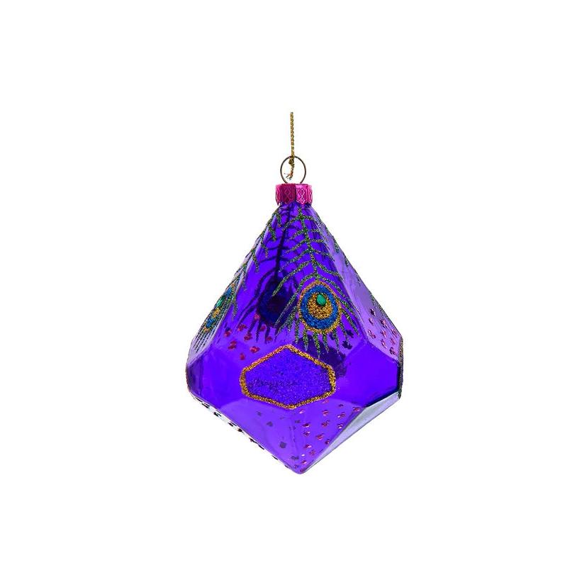 Peacock Geometric Ornament - Purple