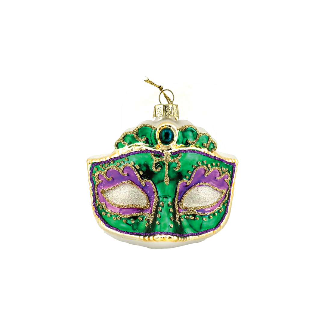 Peacock Inspired Mask Ornament - Teal