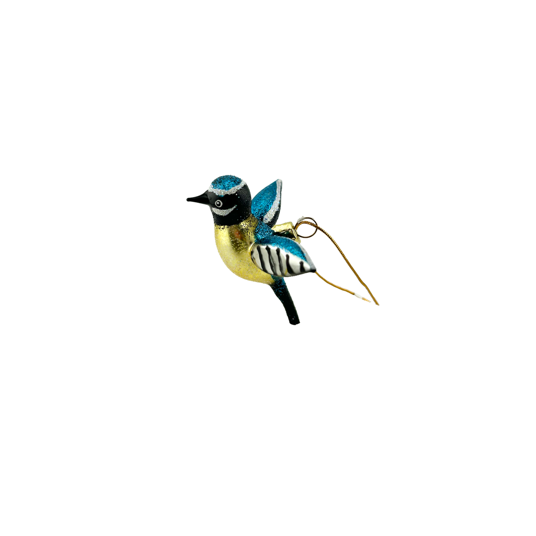 Winter Song Bird Ornament - Yellow & Blue