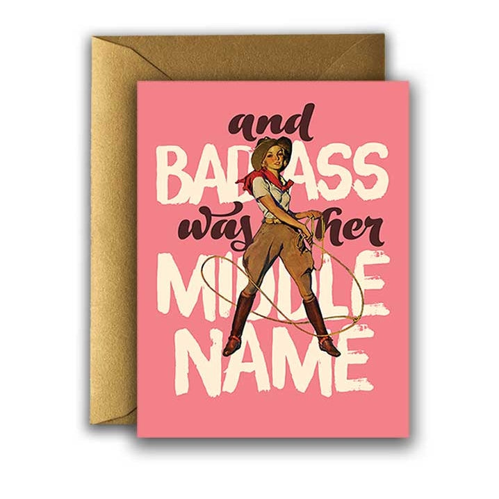 Badass Cowgirl Greeting Card
